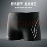 李寧（LI-NING）泳褲男士防尷尬極簡(jiǎn)泳衣五分訓練游泳褲 3031 黑色 XL  曬單實(shí)拍圖