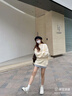 VEOX毛衣女針織衫女2025新款白色棋盤(pán)格秋冬季韓系慵懶風(fēng)寬松加厚 米白色格子毛衣 M 95斤-105斤 曬單實(shí)拍圖