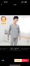 恒源祥兒童內衣套裝純棉男童青少年秋衣秋褲 男孩中大童學(xué)生全棉睡衣家居服 布魯灰150 曬單實(shí)拍圖