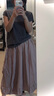 無(wú)印良品（MUJI）IDEE 女式 平紋 燈籠裙 長(cháng)半身裙女裙子女裝25年夏季款GA53CC5S 煙熏粉色 均碼 曬單實(shí)拍圖