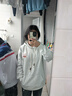 燦圖小狗刺繡連帽衛衣女春秋季保暖長(cháng)袖上衣服美式高級感小個(gè)子外套潮 白灰色常規 L 【建議100斤到120斤】 曬單實(shí)拍圖