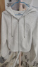 ONLY2025秋季新款舒適顯瘦修身連帽插肩短款長(cháng)袖衛衣女|12539R001 G19 淺灰紗色 L 曬單實(shí)拍圖