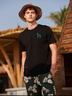 哈吉斯（HAZZYS）男裝 夏季休閑重磅大Logo寬松圓領(lǐng)短袖T恤男ASTZE0CBX70 黑色BK L （175/96A 48） 曬單實(shí)拍圖