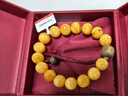 拉韞翡音天然高貨俄料蜜蠟手串男女雞油黃飄花老山檀7A琥珀手鏈高檔禮物 無(wú)暇7A飄花蜜蠟10-11mm 曬單實(shí)拍圖
