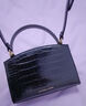 CHARLES&KEITH鱷魚(yú)紋凱莉包手提斜挎婚包包女包生日禮物CK2-50270880-1 Black黑色 S 曬單實(shí)拍圖