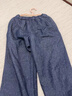 無(wú)印良品（MUJI）棉 漢麻 牛仔 寬版褲 女式牛仔褲 深藏青色  L  曬單實(shí)拍圖