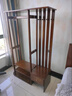 莎慕希（SHAMUXI）全實(shí)木掛衣架落地臥室入戶(hù)進(jìn)門(mén)鞋架鞋凳一體簡(jiǎn)約客廳衣帽架多功能 胡桃色全實(shí)木【上門(mén)安裝】 曬單實(shí)拍圖
