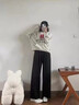 真維斯（JEANSWEST）糯米褲女2025秋冬新款高腰垂感休閑小個(gè)子秋季針織加絨闊腿褲子女 曬單實(shí)拍圖