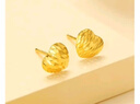 佐卡伊 黃18K金耳釘愛(ài)心心形耳飾簡(jiǎn)約百搭生日禮物 E01810 曬單實(shí)拍圖