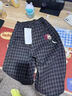 迷野仙蹤男童加絨褲子秋冬2025新款洋氣兒童格子衛褲小男孩加厚休閑束腳褲 加絨格子 120 曬單實(shí)拍圖