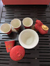 蘇氏陶瓷（SUSHI CERAMICS）國潮故宮紅柿柿如意泡茶蓋碗干泡盤(pán)配馬上有錢(qián)茶寵禮盒組 曬單實(shí)拍圖