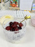 WELLMEET玻璃飯盒可微波爐加熱帶蓋密封小便當碗餐盒食品級帶飯湯盒保鮮盒 【1個(gè)裝】米色印花款-520ml 曬單實(shí)拍圖