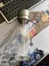 ZSR一鍵開(kāi)蓋玻璃杯便攜速開(kāi)杯男耐高溫茶水分離泡茶杯子車(chē)載按鍵彈蓋 [PUSH速開(kāi)杯/提繩]黑+杯 520ml 曬單實(shí)拍圖