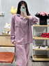 CA BRIDA輕奢品牌女士睡衣女冬季加厚開(kāi)衫秋冬保暖翻領(lǐng)套裝海島絨家居服女 26310香芋紫 M 曬單實(shí)拍圖