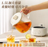 小熊（Bear）全玻璃壺體養生壺恒溫壺 辦公室多功能煮茶壺花茶壺 0金屬養生杯 24h預約24h保溫 1.5L YSH-H15L2 曬單實(shí)拍圖