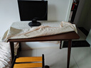 慕加書(shū)桌書(shū)柜一體桌學(xué)生家用學(xué)習寫(xiě)字桌臥室臺式電腦桌實(shí)木腿辦公桌子 【加粗純實(shí)木腿】胡桃色100*55CM 曬單實(shí)拍圖
