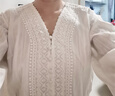 Fabrique月光白刺繡純棉蕾絲V領(lǐng)七分袖上衣半裙套裝2025夏季新品 套裝 XS /P 曬單實(shí)拍圖