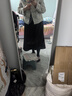 歐貝汐毛呢半身裙2025新款女秋冬高腰春秋裙子長(cháng)裙夏A字裙咖色棕色傘裙 黑色 L 曬單實(shí)拍圖