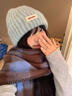 鉑吶苓馬年新年針織帽女2025冬季保暖韓版百搭學(xué)生防風(fēng)顯臉小護耳包 毛線(xiàn)帽【天空藍】 曬單實(shí)拍圖