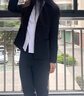 韓曼柯（HANMANKE）西裝外套女商務(wù)面試職業(yè)正裝休閑日常黑色西服外套小個(gè)子通勤穿搭 曬單實(shí)拍圖
