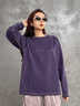 LAZY DAY TREND戶外立體裁剪撞色速干印花T恤女秋季休閑長(zhǎng)袖運(yùn)動(dòng)上衣潮 凝夜紫 S 曬單實(shí)拍圖