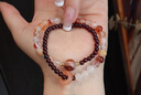 九華山紫水晶手串女海藍寶石榴石文玩手鏈生日禮物女生女朋友實(shí)用高級 紅膠花石榴石平安扣雙圈手鏈 曬單實(shí)拍圖