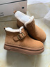 百麗（Belle）復古皮帶扣雪地靴女2025冬新商場(chǎng)同款厚底加保暖短靴E4K1DDD5預售 棕色 37 曬單實(shí)拍圖