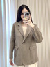 皮爾卡丹（pierre cardin）雙面羊絨大衣女士短款2024秋冬新款寬松顯瘦手工毛呢外套女 海鷗灰 S 90-105斤 曬單實(shí)拍圖