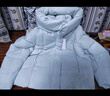 坦博爾羽絨服女短款可拆卸帽時尚大廓形秋冬外套厚530368D 冰霜藍 160  曬單實拍圖