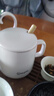 傳旗陶瓷馬克杯帶勺蓋咖啡杯牛奶杯早餐杯辦公杯男女茶杯描金白400ml 曬單實(shí)拍圖