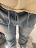 棉之雪美式復古直筒水洗高街牛仔褲男士春夏潮流寬松休閑長(cháng)褲 淺藍色 XL 【162CM-170CM】 曬單實(shí)拍圖