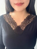 莫代爾品牌秋衣秋褲女加肥加大碼蕾絲秋衣秋褲套裝女打底棉毛衫內穿女士 優(yōu)雅款-大紅 XL 曬單實(shí)拍圖