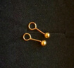 金至尊（3D-GOLD)黃金耳釘圓珠光面足金養耳棒耳環(huán)送女友自戴禮物按克計價(jià) 一對-金重1.03克-EF58002120 曬單實(shí)拍圖