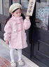 G.DUCKKIDS小黃鴨童裝女童外套秋冬季兒童衣服冬裝加厚毛毛衣外套女孩冬裝 粉色 90 cm建議身高85-95cm 曬單實(shí)拍圖