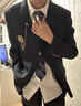 花花公子（PLAYBOY）校園風(fēng)男裝男生dk西裝制服外套jk校供感紅色西服學(xué)生痞帥班服套裝 黑色DK西服+白襯衫藍領(lǐng)帶+黑西褲 2XL 曬單實(shí)拍圖