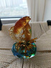 琉璃工藝品水晶紅錦鯉九魚(yú)擺件新房子喬遷新居禮物輕奢高檔裝飾品 九魚(yú)成龍躍（金紅色） 小號 曬單實(shí)拍圖