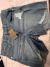 Levi's李維斯女士破洞修身潮流顯瘦多巴胺個(gè)性時(shí)尚藍色牛仔短褲 藍色 27 曬單實(shí)拍圖