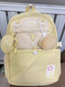 鉑吶苓 雙肩包可愛(ài)少女書(shū)包女韓版星星初中女生高中學(xué)生大容量百搭背包 可愛(ài)雙肩包黃色【無(wú)掛件】 曬單實(shí)拍圖
