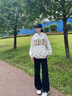 魯雅爾美式復古設計感字母連帽衛衣女秋季寬松休閑潮流上衣帽衫情侶外套 白色 常規款 L 曬單實(shí)拍圖