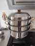 蒸鍋316不銹鋼家用食品級304加厚湯鍋蒸饅頭三四層電磁爐燃氣通用 316加厚32CM四層 4層 32cm 曬單實(shí)拍圖