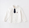 戴維貝拉（DAVE＆BELLA）中大童男童白色襯衫小男孩襯衣秋裝長(cháng)袖上衣 曬單實(shí)拍圖
