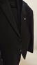 羅蒙（ROMON）【西服+馬甲+西褲】條紋西服套裝男商務(wù)職業(yè)正裝新郎服西裝黑2XL 曬單實(shí)拍圖
