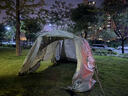 牧高笛（MOBIGARDEN）攬盛帳篷 戶(hù)外露營(yíng)兩室一廳大空間防風(fēng)防雨多門(mén)大前廳隧道帳篷 攬盛3桿/晨霧白（帳篷+頂篷套餐） 曬單實(shí)拍圖