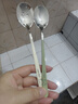 國風(fēng)不銹鋼勺子316食品級湯勺家用調羹甜品勺西瓜勺子高顏值長(cháng)柄湯匙 【316鋼】綠色+白色：中號各1支 曬單實(shí)拍圖