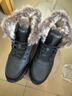 全洲狼 雪地靴男冬季新款東北棉鞋男大碼抗寒防水加絨保暖輕便防滑靴子 黑色棉鞋-升級版 加絨 42 (260mm) 曬單實(shí)拍圖