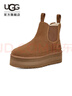 UGG秋季女士休閑舒適純色厚底雪地靴煙囪時(shí)尚切爾西短靴 1134526 CHE | 栗色 36 曬單實(shí)拍圖