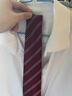 恒源祥復古條紋橘色咖色綠色男女領(lǐng)帶正裝商務(wù)紳裝常青藤學(xué)院風(fēng)休閑結婚 朱紅條紋 曬單實(shí)拍圖