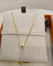愛馬仕（HERMES）Mini Pop H項鏈 玫瑰金鏈條橢圓立體琺瑯項鏈送女友節(jié)日送禮 白色 金色鏈H147992F49 鏈長40cm吊墜0.7*0.9cm 曬單實拍圖