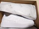 特步男鞋運動(dòng)鞋空軍一號情侶板鞋百搭休閑鞋時(shí)尚耐磨防滑運動(dòng)鞋潮板鞋 新白色【女款新版】 37 曬單實(shí)拍圖