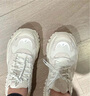 FILA FUSION斐樂(lè )女鞋BIANCO老爹鞋季新款硬糖鞋休閑鞋厚底運動(dòng)鞋女 棉花糖/銀-MM 38 曬單實(shí)拍圖